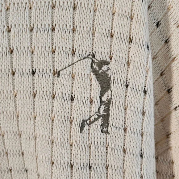 VTG Fairway Sport Golf Sweater Mens Large Cream Knit 100% Cotton USA Classic - Picture 4 of 7